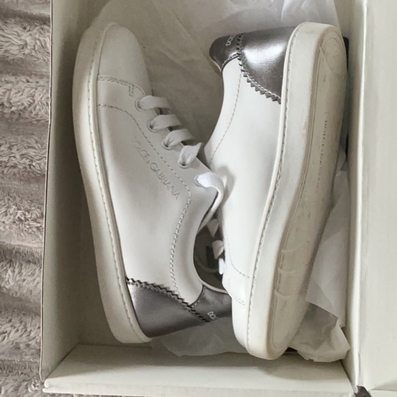 Dolce & Gabbana White and Metallic Sneakers Toddler size11
